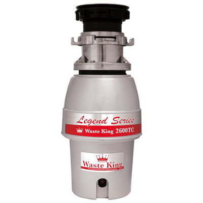 Waste King 1/2 HP Batch Feed Waste Disposer with 2600 RPM & Noise Reducing Insulation - Stainless Steel | L2600TC