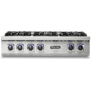 Viking 7 Series 36 in. 4-Burner Natural Gas Rangetop with Griddle, Simmer Burner & Power Burner - Stainless Steel, , hires