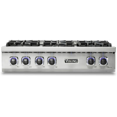Viking 7 Series 36" Slide-In Gas Cooktop with 4 Sealed Burners & Griddle - Stainless Steel | VRT7364GSS