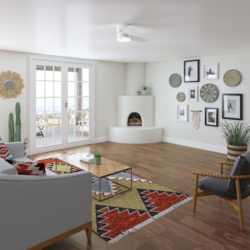 Hunter 52" Minimus Low Profile Ceiling Fan with LED Light Kit and Handheld Remote - Fresh White, White, hires