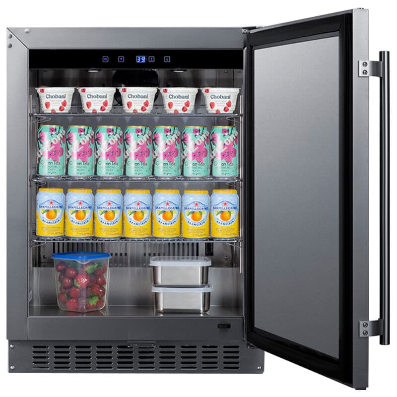 Summit 24 in. 3.1 cu. ft. Undercounter Refrigerator - Stainless Steel, , hires