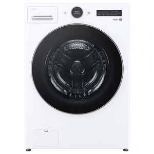 LG 27 in. 4.5 cu. ft. Smart Stackable Front Load Washer with AI DD Built-In Intelligence, TurboWash 360 Technology, Allergiene, Sanitize & Steam Wash Cycle - White, , hires