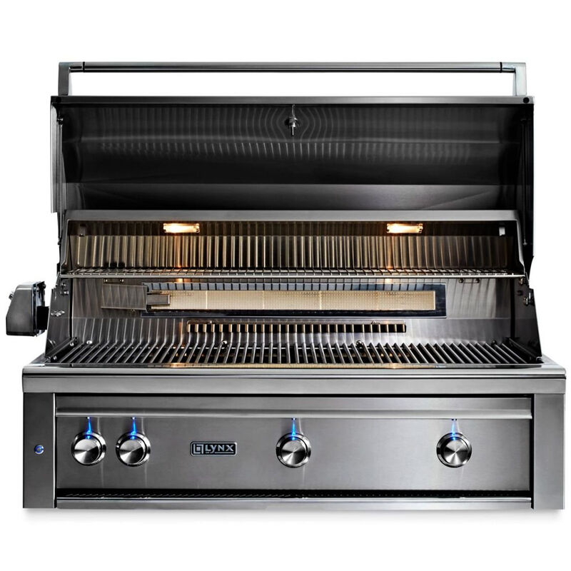 Lynx Professional 42 in. 4-Burner Built-In Liquid Propane Gas Grill with Rotisserie & Smoker Box - Stainless Steel, , hires