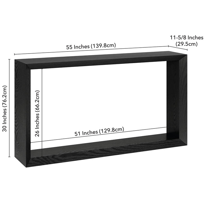 Hudson & Canal Osmond 55" Wide Rectangular Console Table - Black Grain, , hires