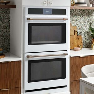 Cafe Professional Series 30" 10.0 Cu. Ft. Electric Smart Double Wall Oven with True European Convection & Self Clean - Matte White, Matte White, hires