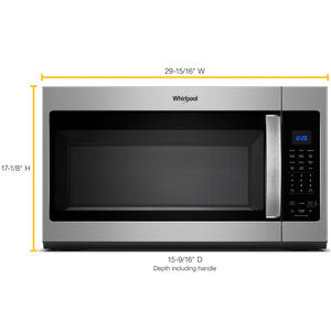 Whirlpool 30 in. 1.9 cu. ft. 1000W Over-the-Range Microwave with 300 CFM & Sensor Cooking - Stainless Steel, Stainless Steel, hires