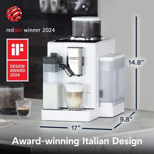 De'Longhi Rivelia Automatic Espresso Machine with Milk Frother and Removable Bean Hoppers - White, White, hires
