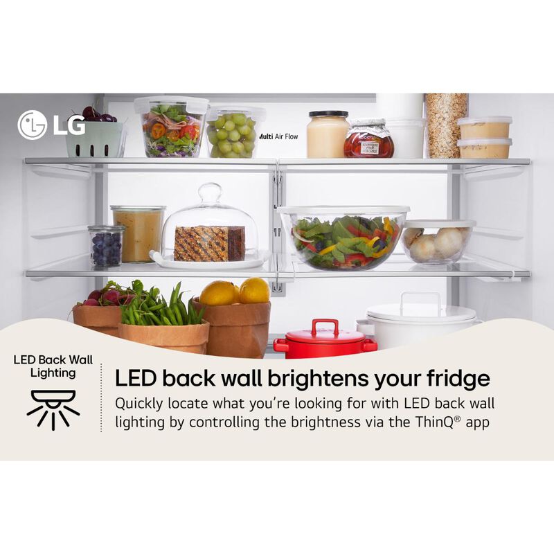 LG 36 in. 28.6 cu. ft. Smart 4-Door French Door Refrigerator with External Ice & Water Dispenser - PrintProof Stainless Steel, , hires