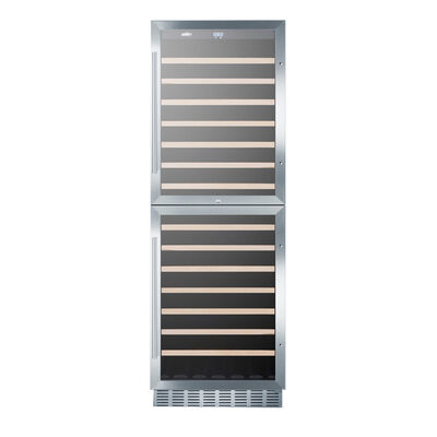 Summit 24 in. Full-Size Built-In or Freestanding Wine Cooler with 118 Bottle Capacity, Dual Temperature Zones & Digital Control - Stainless Steel | SWC1875BCSS