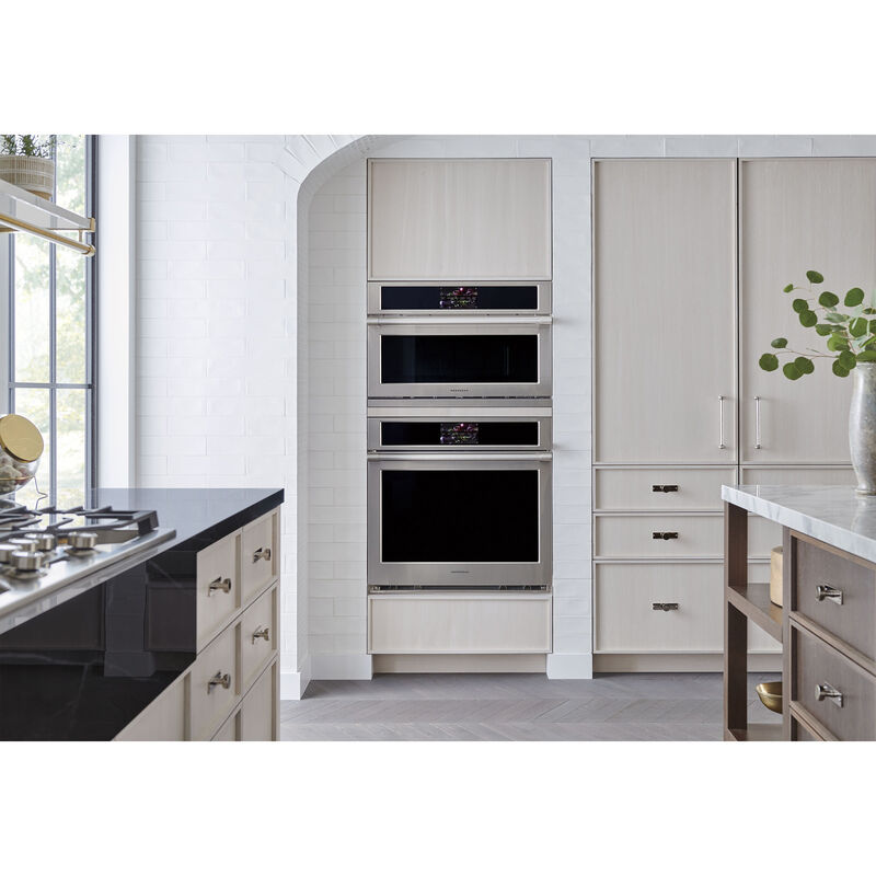 Monogram Statement Series 30 in. 1.7 cu. ft. Smart Speed/ Steam Electric Single Wall Oven with True European Convection & Sensor Cooking - Stainless Steel, , hires