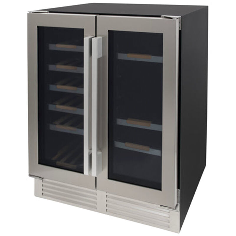 Avanti Elite Series 24 in. Compact Built-In/Freestanding 4.1 cu. ft. Wine Cooler with 19 Bottle Capacity, Dual Temperature Zone & Digital Control - Stainless Steel with Black Cabinet, , hires