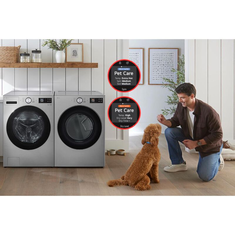 LG 27 in. 7.4 cu. ft. Smart Stackable Gas Dryer with AI Sensor Dry, TurboSteam, Sanitize & Steam Cycle - Graphite Steel, , hires