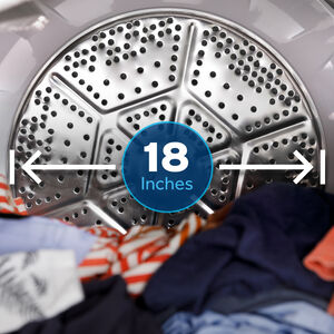 GE 27 in. 7.2 cu. ft. Electric Dryer with Up To 120 ft. Venting & Reversible Door - White, , hires