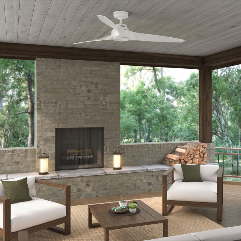 Hunter 60 in. Mosley Energy Star Damp Rated Ceiling Fan and Wall Control - Fresh White, , hires