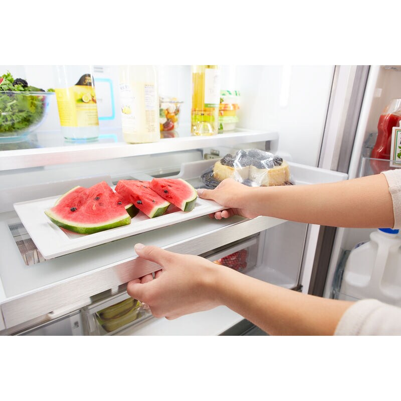 Whirlpool 36 in. 23.8 cu. ft. Counter Depth French Door Refrigerator with Ice & Water Dispenser - Black Stainless Steel, Black Stainless Steel, hires