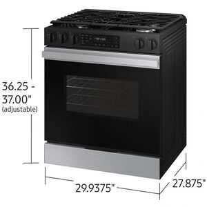 Samsung Bespoke 30 in. 6 cu. ft. Smart Slide-In Gas Range with 5 Sealed Burners - Stainless Steel, Stainless Steel, hires