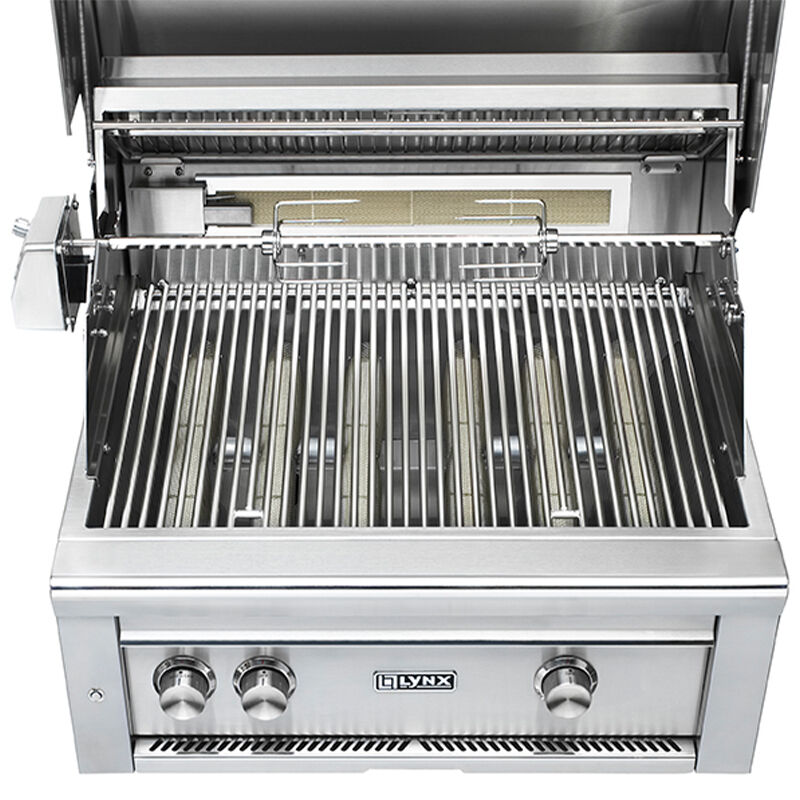 Lynx Professional 30 in. 3-Burner Built-In Liquid Propane Gas Grill with Rotisserie & Smoker Box - Stainless Steel, , hires