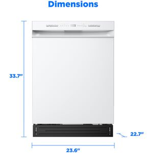 Midea 24 in. Front Control Flush-Mount Dishwasher with 52 dBA Sound level, Auto Open Door & Pocket Handle - White, , hires