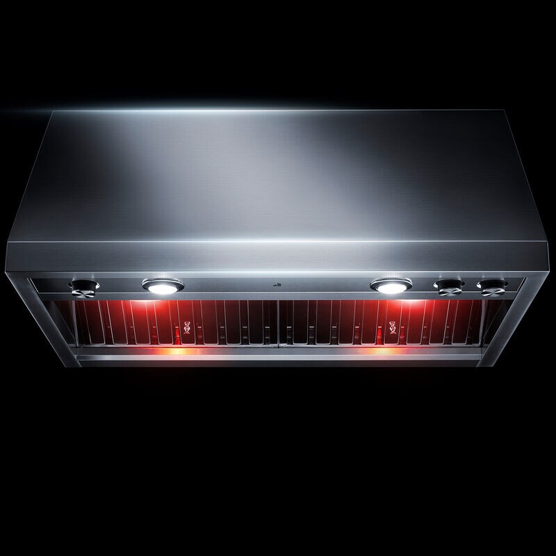 JennAir Pro-Style 36 in. Ducted Canopy Pro Style Style Range Hood with 600 CFM, 4 Fan Speeds & 2 Halogen Lights - Stainless Steel, , hires