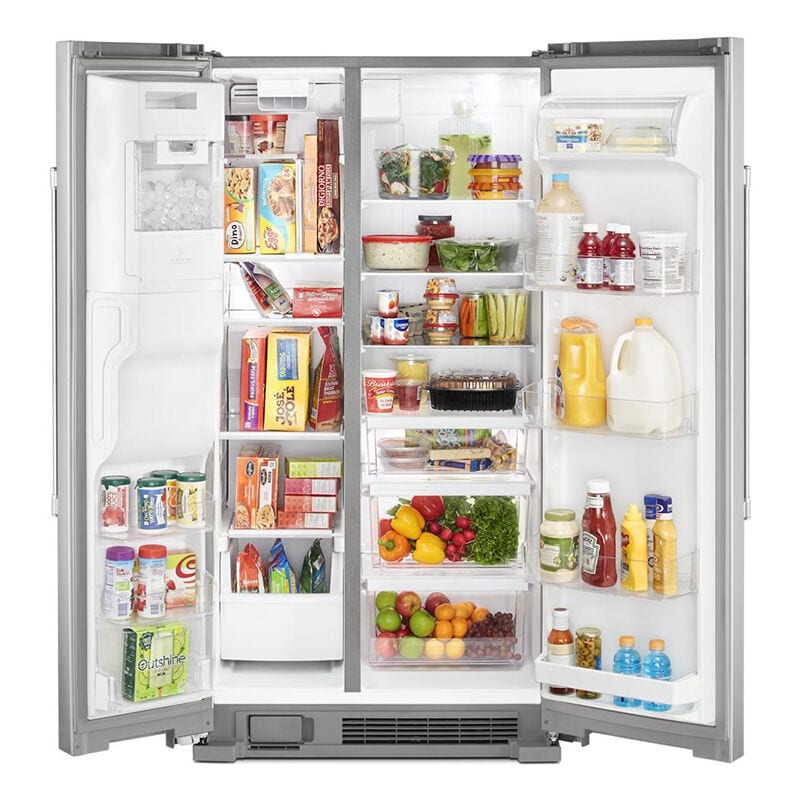 Maytag 36 in. 24.5 cu. ft. Side by Side Refrigerator with Ice & Water Dispenser - Fingerprint Resistant Stainless Steel, Fingerprint Resistant Stainless, hires