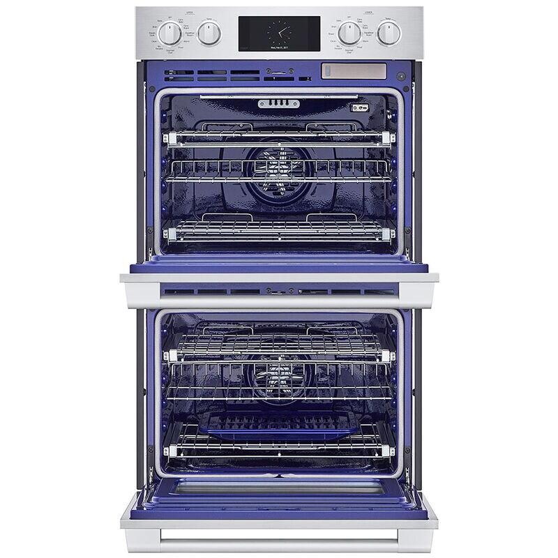 Signature Kitchen Suite 30 in. 9.4 cu. ft. Smart Top Control SteamElectric Double Wall Oven with True European Convection - Stainless Steel, , hires