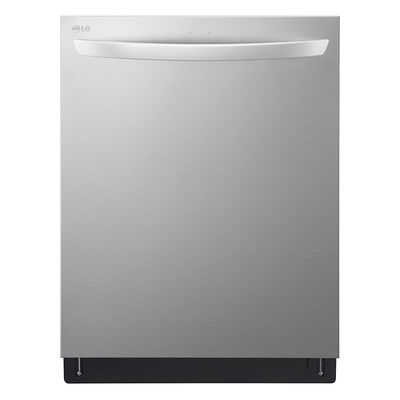 LG 24" Smart Built-In Dishwasher with Top Control, 46 dBA Sound Level, 15 Place Settings & Sanitize Cycle - Stainless Steel | LDTS5552S
