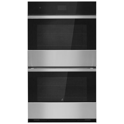 JennAir Noir 30 in. 10 cu. ft. Front Control Electric Double Wall Oven with Standard Convection - Floating Glass Black | JJW2830LM