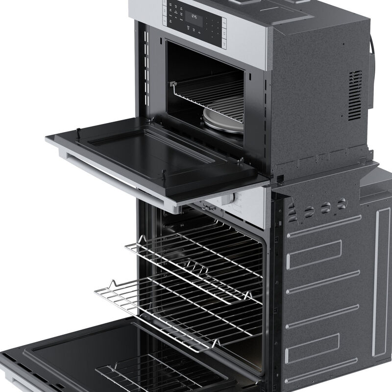 Bosch 500 Series 30 in. 6.2 cu. ft. Speed Electric Microwave/Wall Oven Combo with True European Convection - Stainless Steel, , hires