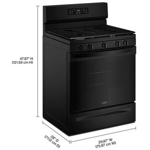 Whirlpool 30 in. 5.0 cu. ft. Air-Fry Standard Convection Gas Range with 5 Sealed Burners - Black, , hires