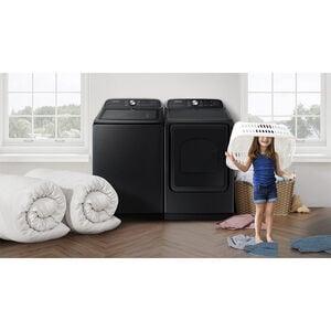 Samsung 27 in. 7.4 cu. ft. Smart Gas Dryer with Sensor Dry, Sanitize & Steam Cycle - Brushed Black, Brushed Black, hires