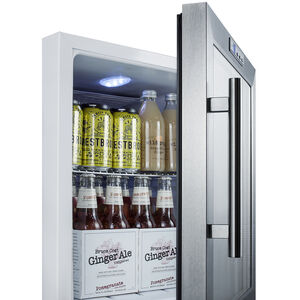 Summit Commercial 17 in. Built-In/Freestanding 1.7 cu. ft. Compact Beverage Center With Adjustable Shelves & Digital Control - Stainless Steel, , hires