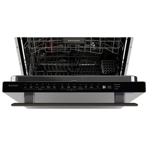 Sharp 24 in. Top Control Flush-Mount Dishwasher with 45 dBa Sound Level & 3rd-Rack - Stainless Steel, , hires