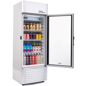 Premium Levella 23 in. 6.5 cu. ft. Beverage Center with Adjustable Shelves & Customizable Lightbox - Silver, , hires