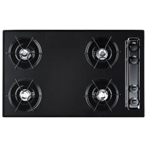 Summit 30 in. 4-Burner Natural Gas Cooktop - Black, , hires