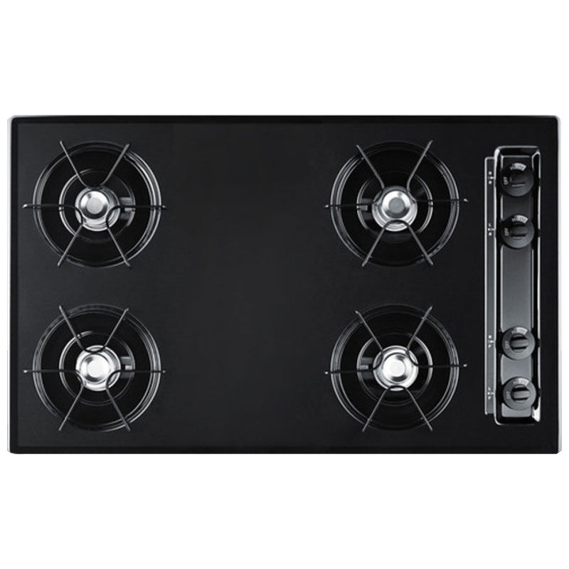 Summit 30 in. 4-Burner Natural Gas Cooktop - Black, , hires