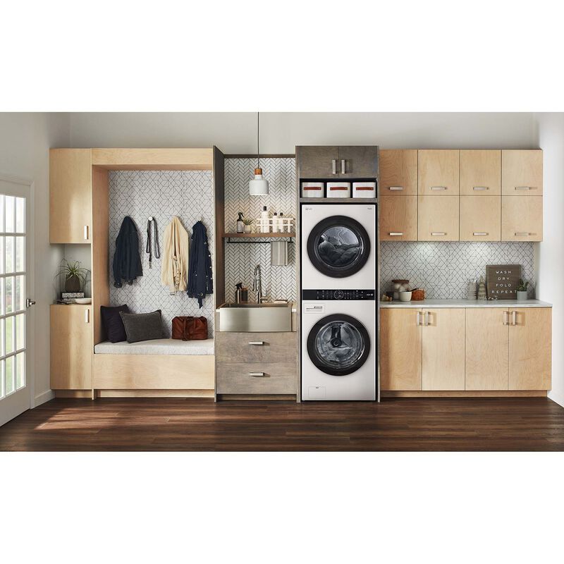 LG 27 in. WashTower with 4.5 cu. ft. Washer with 10 Wash Programs & 7.4 cu. ft. Gas Dryer with 9 Dryer Programs, Sensor Dry & Wrinkle Care - White, White, hires