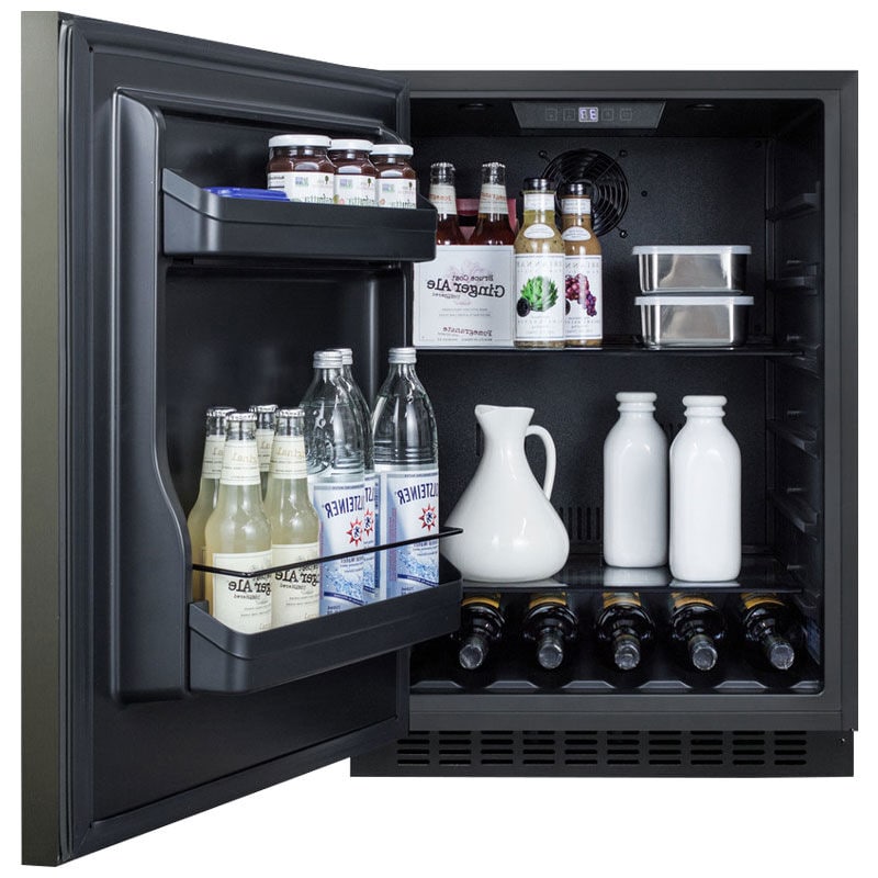 Summit 24 in. 4.8 cu. ft. Left-Hinged Undercounter Refrigerator - Black Stainless, , hires