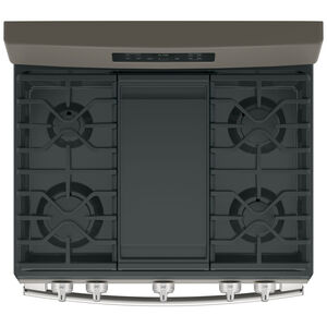 GE 30 in. 5 cu. ft. Gas Range with 5 Sealed Burners & Griddle - Slate, Slate, hires