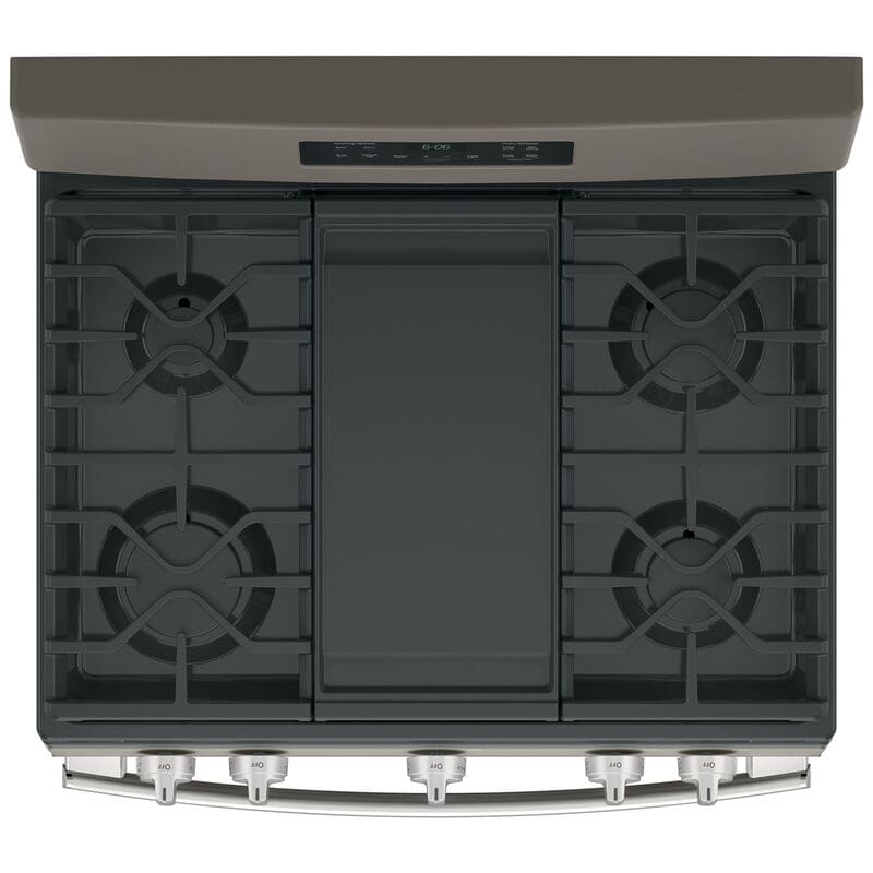 GE 30 in. 5 cu. ft. Gas Range with 5 Sealed Burners & Griddle - Slate, Slate, hires