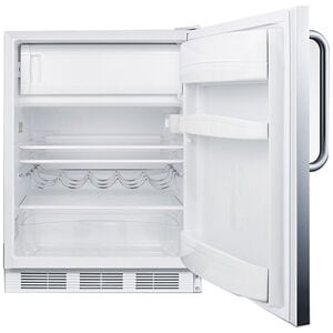 Summit 24 in. 5.1 cu. ft. Undercounter Refrigerator with Towel Bar Handle - Stainless Steel with White Cabinet, , hires