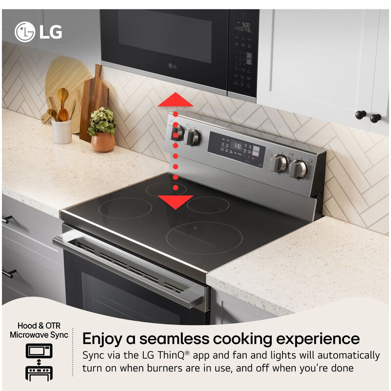 LG 30 in. 1.3 cu. ft. 1000W Low Profile Smart Over-the-Range Microwave with 400 CFM - PrintProof Stainless Steel, , hires