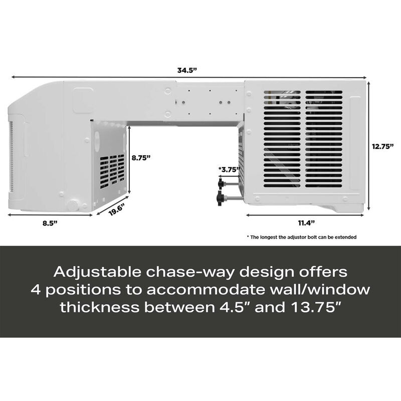 GE Profile Clearview 6,100 BTU Smart Saddle Window Air Conditioner with 3 Fan Speeds, Sleep Mode & Remote Control - White, , hires