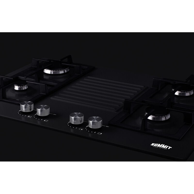 Summit 30 in. 4-Burner Natural Gas Cooktop - Black, , hires