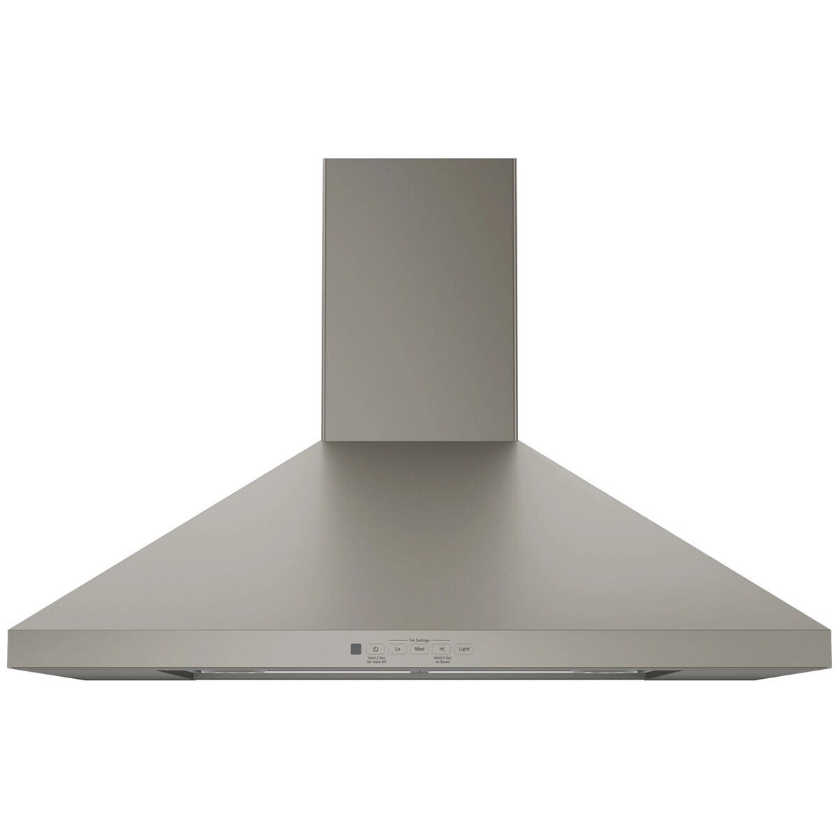 GE 30 in. Chimney Style Range Hood with 4 Speed Settings 350 CFM 2 Halogen Light Slate