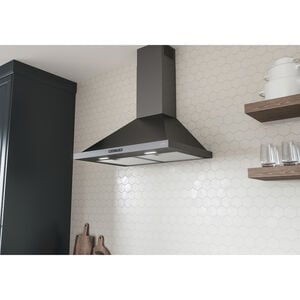 Zephyr 30 in. Convertible Chimney Style Range Hood with 600 CFM, 4 Fan Speeds & 2 LED Lights - Black Stainless, , hires