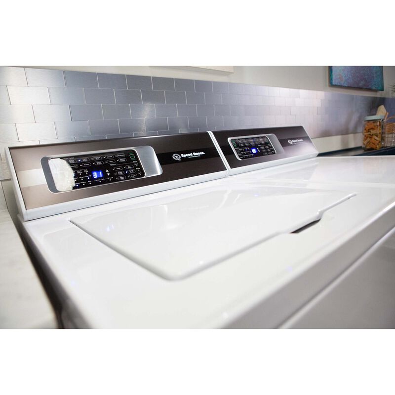 Speed Queen DR7 27 in. 7.0 cu. ft. Electric Dryer with Pet Plus Cycle, Sensor Dry, Sanitize & Steam Cycle - White, White, hires