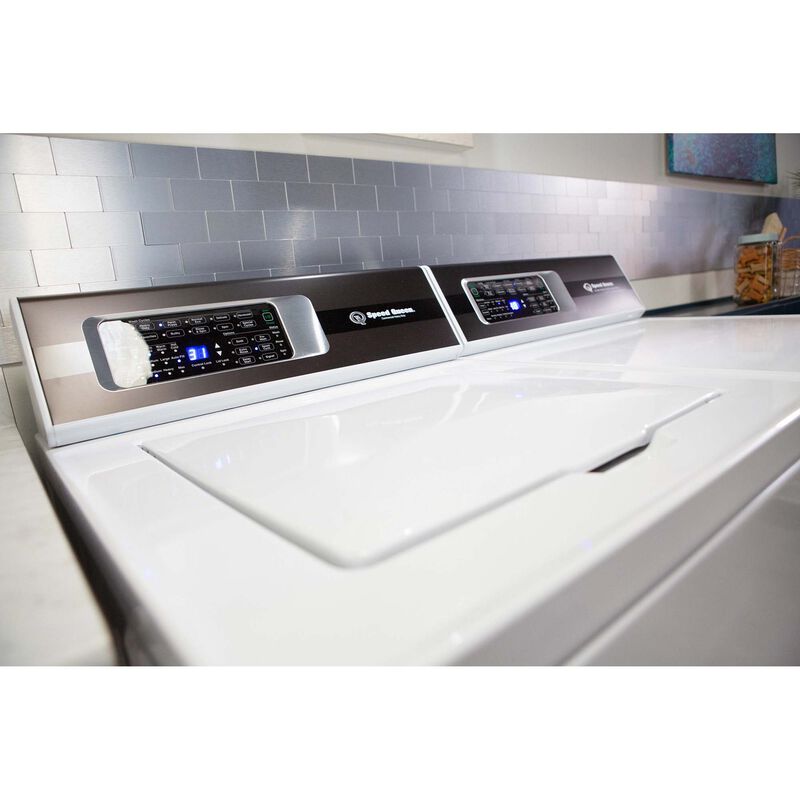 Speed Queen DR7 27 in. 7.0 cu. ft. Electric Dryer with Pet Plus Cycle, Sensor Dry, Sanitize & Steam Cycle - White, White, hires