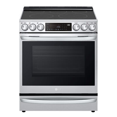 LG InstaView 30 in. 6.3 cu. ft. Smart Air Fry True European Convection Slide-In Electric Range with Radiant Burners - Stainless Steel | LSEL6337F