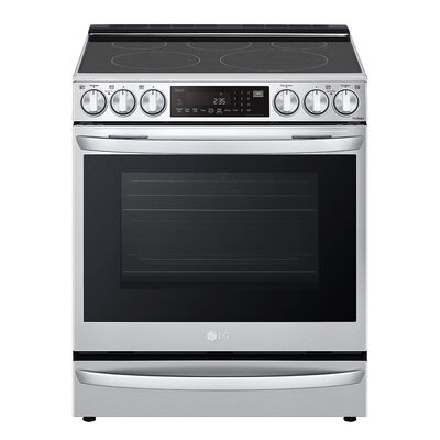 LG 30 in. 6.3 cu. ft. Smart Air Fry Convection Oven Slide-In Electric Range with 5 Smoothtop Burners - Stainless Steel | LSEL6337F