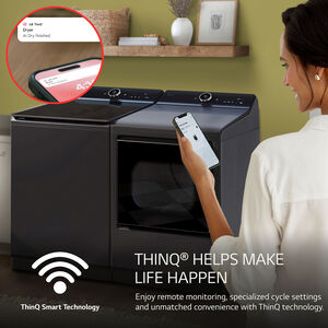 LG 27 in. 7.3 cu. ft. Smart Electric Dryer with EasyLoad Door, AI Sensor Dry, TurboSteam Technology & Sanitize Cycle - Matte Black, Matte Black, hires